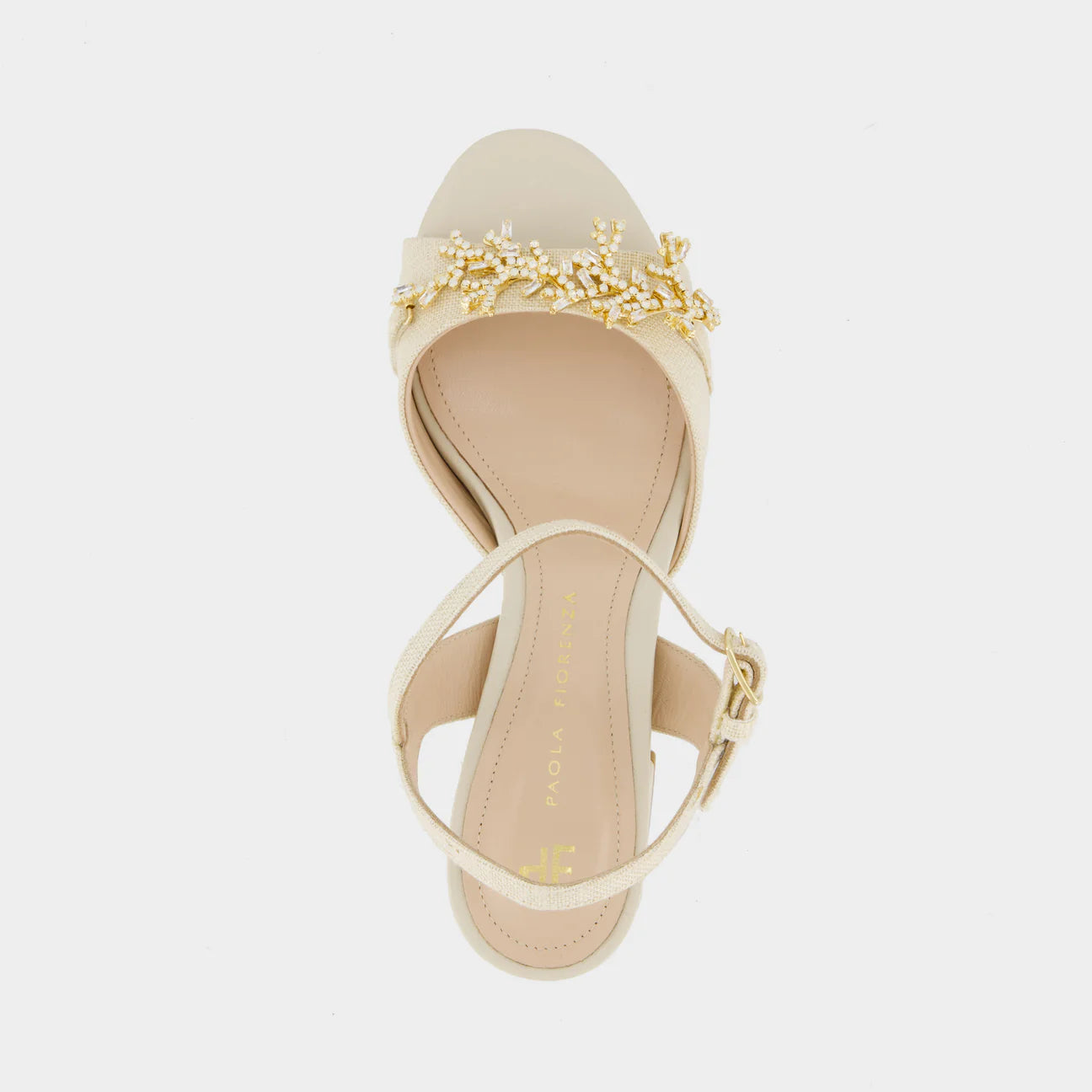 Sandalo con tacco in nappa con coralli