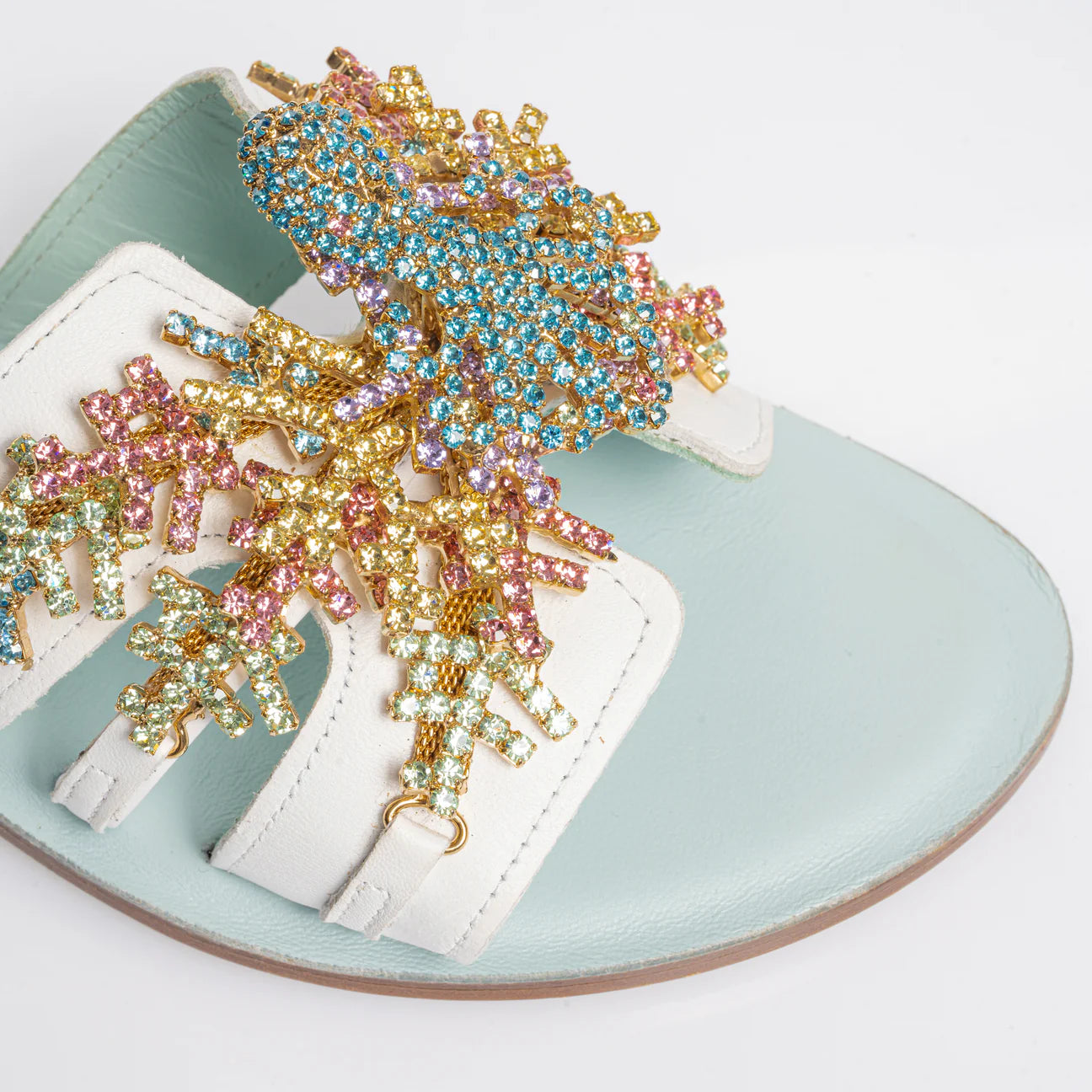 Azzurra - Sandalo Crystal Sea con tomaia impreziosita da cristalli