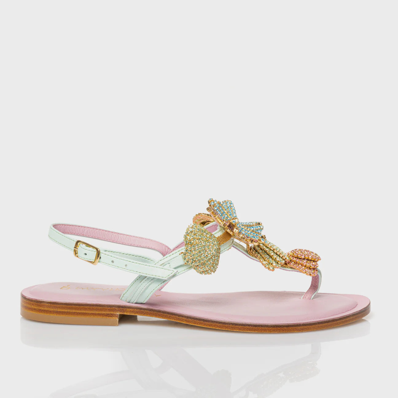 Iris - Sandalo infradito Crystal Sea con tomaia impreziosita da cristalli
